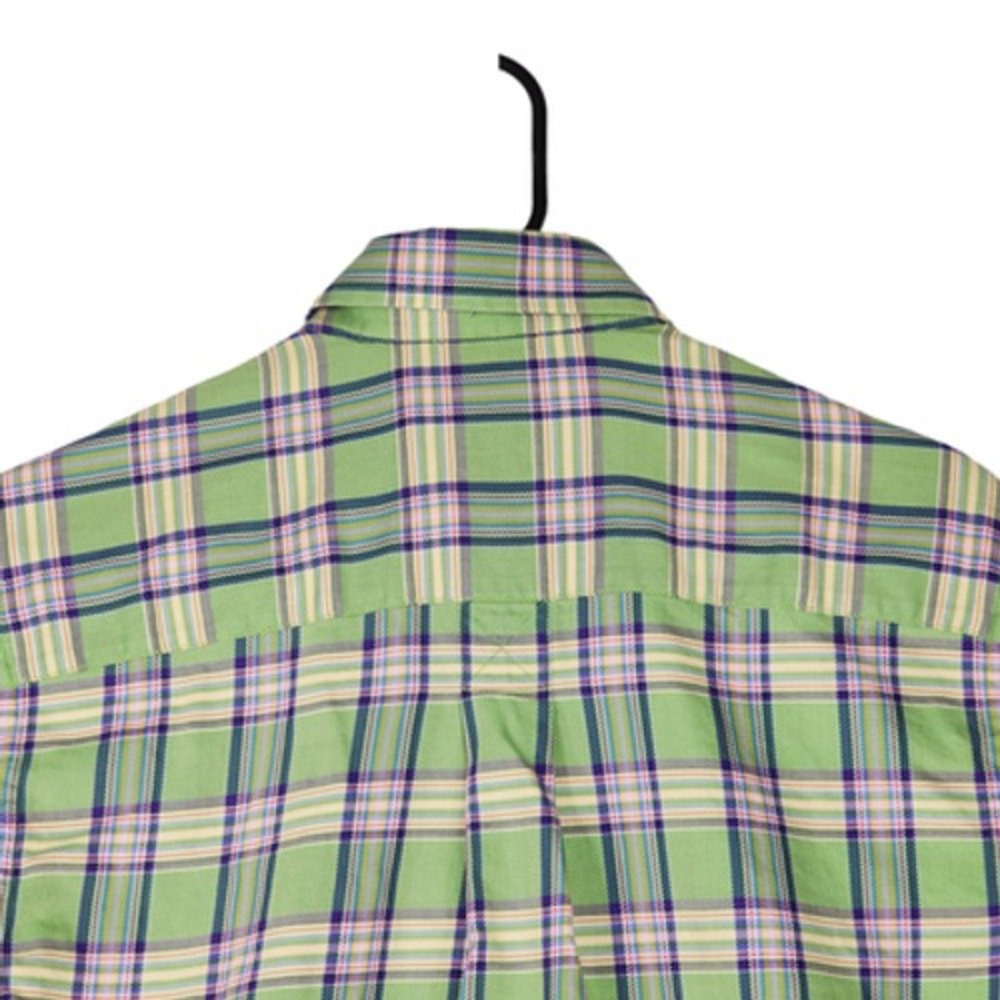 Bobby Jones Collection XS Button Down Shirt Mens 14.5-15 Plaid Green Blue Italy‎ - Picture 11 of 13